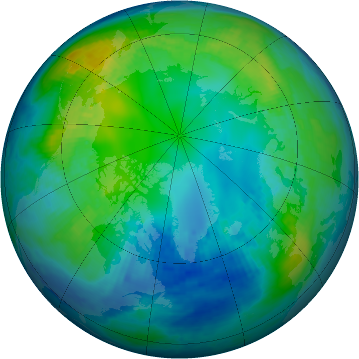 Arctic ozone map for 03 November 2000